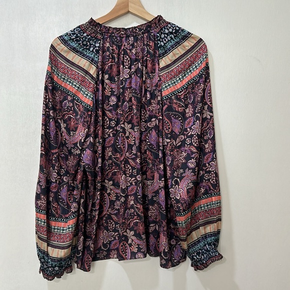CURRENT AIR  WOMENS RACHEL TOP RUFFLE SLEEVE FLORAL SZ LG NEW - Picture 3 of 11